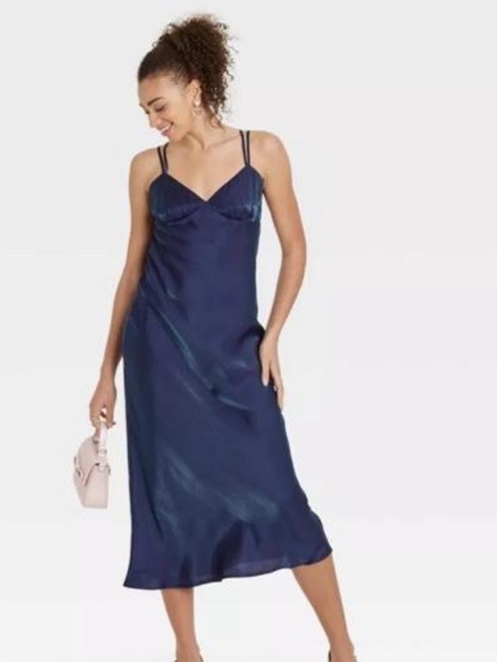 NWT XS Blue Green Iridescent Party Maxi Slip Dress Wild Fable